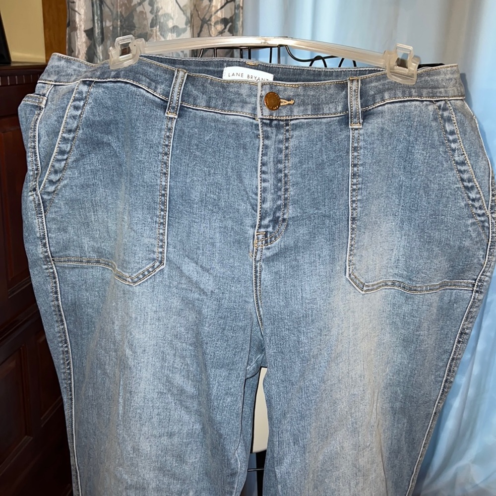 Lane Bryant size 18 zipper cuffed square pocket jeans